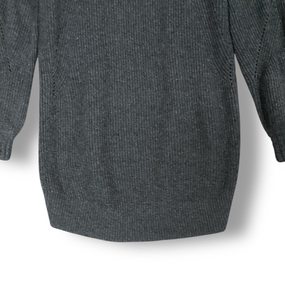 Athleta Lucca Cardigan Sweater Sz XS Cashmere Wool Blend Charcoal Gray Long Open - Picture 9 of 12